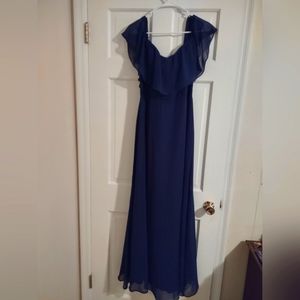 Bill Levkoff Deep Blue Floor Length Formal Dress